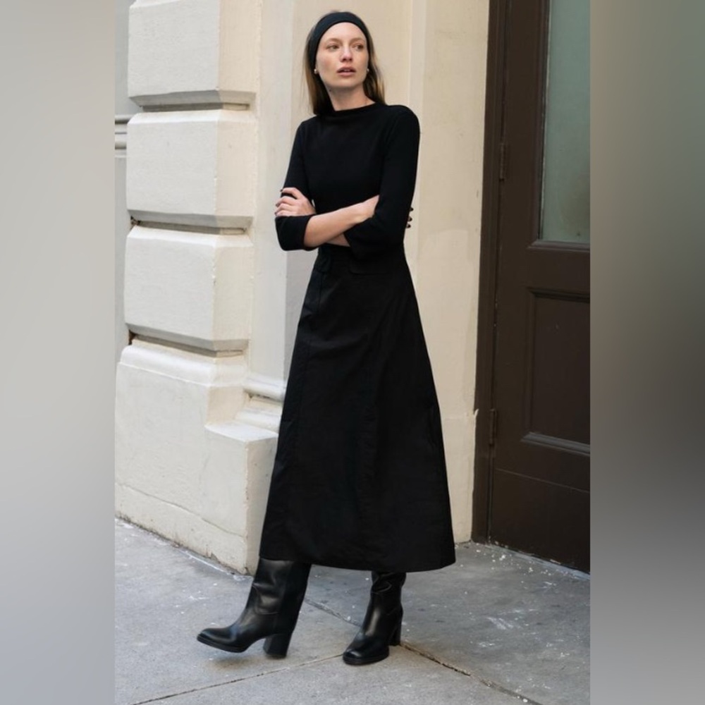 ZARA black combination midi dress size small
